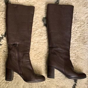 Aquatalia Brown Fur-Lined Leather Boots Waterproof